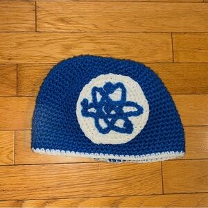 Blue and White Knit Beanie, “Big Bang Theory”